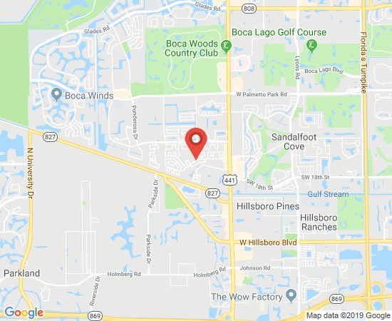 Google map image of location SW Sandalfoot Blvd, Boca Raton, FL 33428, USA